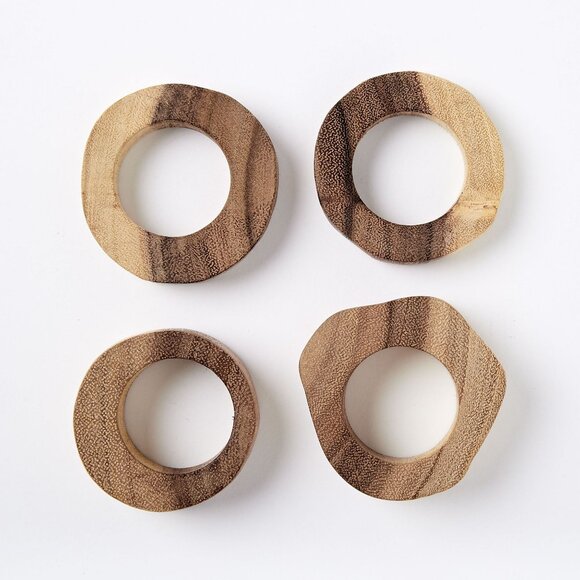 WEST ELM | NEW | Wood Slice Napkin Rings - Picture 2 of 2